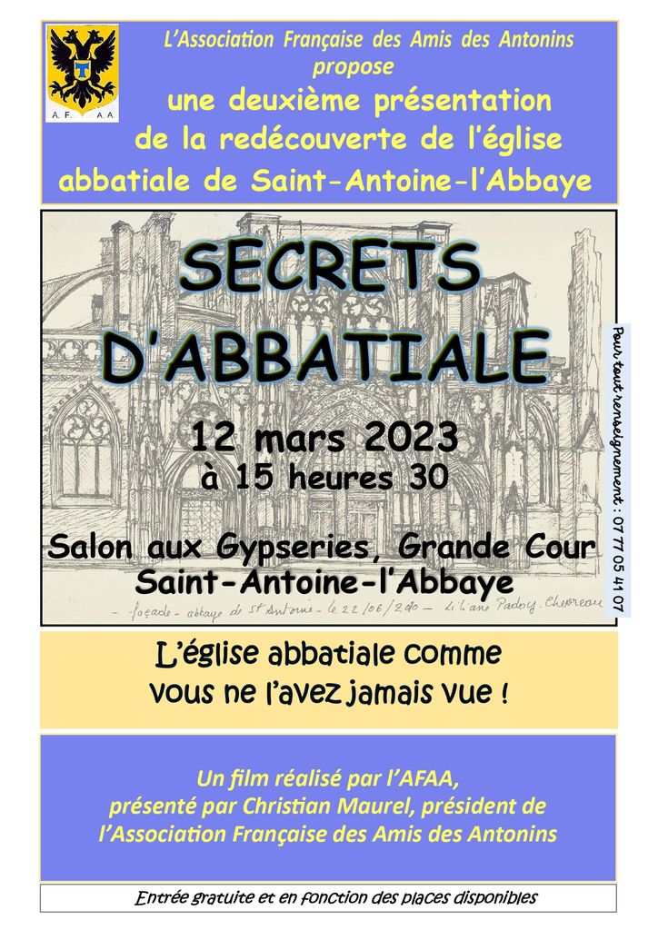 affiche secrets dabbatiale 12 mars 2023